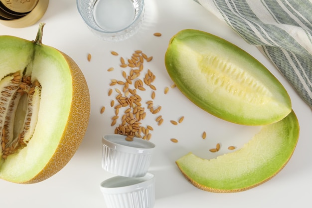 Melon de concept de fruits d'été juteux et savoureux
