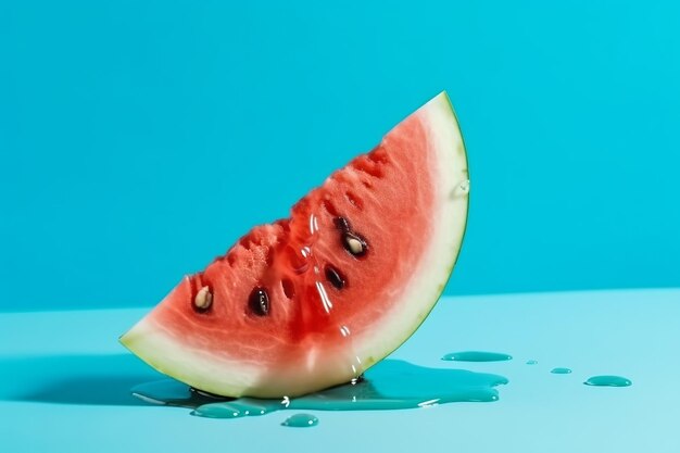 Melon d'eau fondant coupé sur un saut périlleux blasphématoire sans distance pour le recueil de cas Ressource créative générée par l'IA