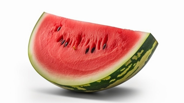 Photo melon d'eau juteux avec des tranches isolé sur fond blanc generative ai