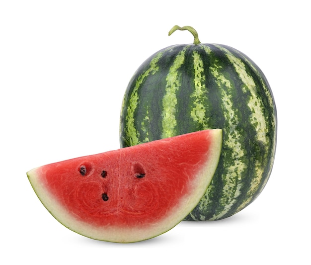 melon d'eau sucré sur fond blanc