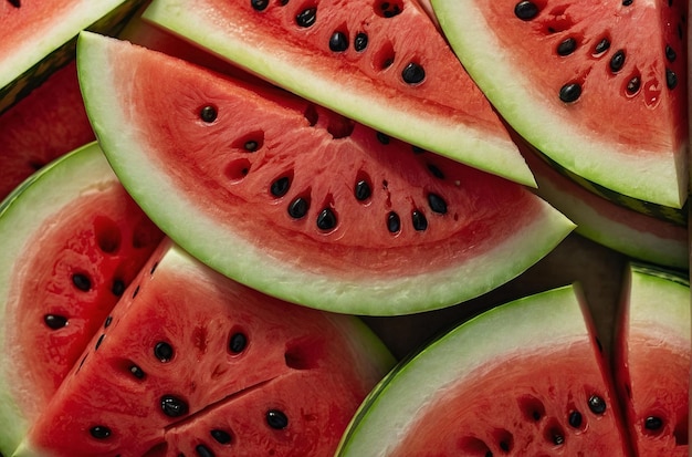 Melon d'eau tranché dans un motif géométrique