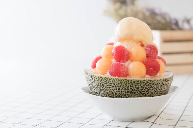 Melon de glace Bingsu, célèbre glace coréenne