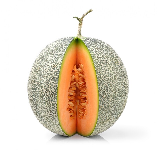 Melon isolé sur espace blanc