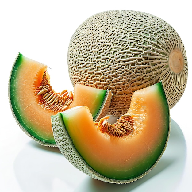 Melon isolé sur fond blanc