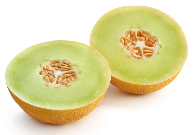 Melon miel sur fond blanc