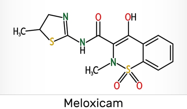 Meloxicam (molécule C14H13N3O4S2) est un médicament anti-inflammatoire non stéroïdien (AINS).