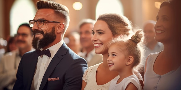 membres de la famille lors d'un mariage génératif d'IA