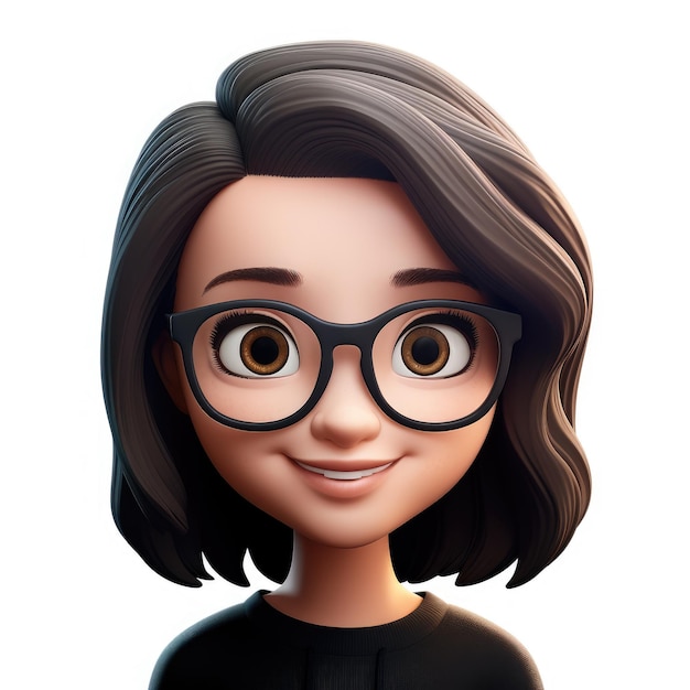 Photo memoji belle fille femme sur fond blanc emoji