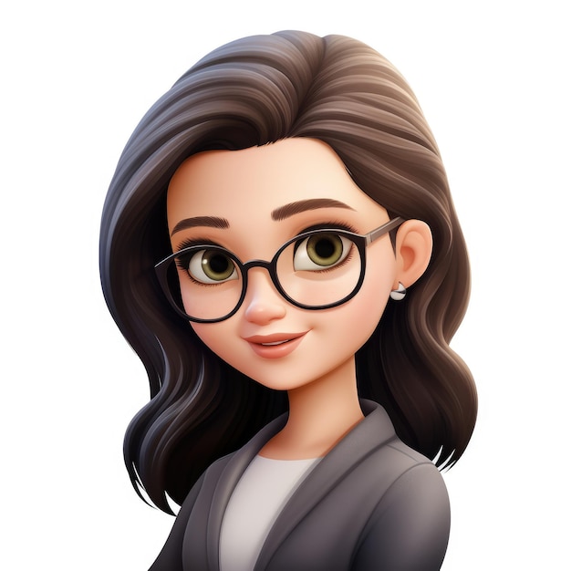 Memoji belle fille femme sur fond blanc emoji