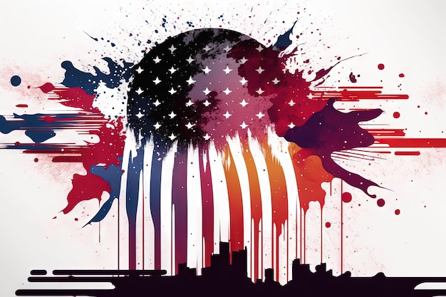 Memorial Day Remember and Honor Poster célébration fête nationale américaine abstract background illustration générative ai