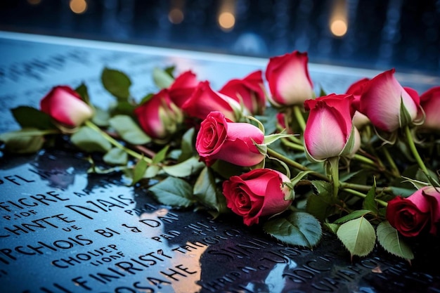 Un mémorial avec les mots " love " dessus.