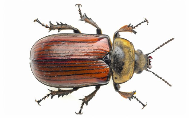 La menace des coléoptères dans les forêts sur fond blanc