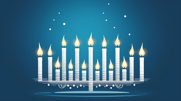 Photo menorah avec 9 bougies pour une célébration de hanouka