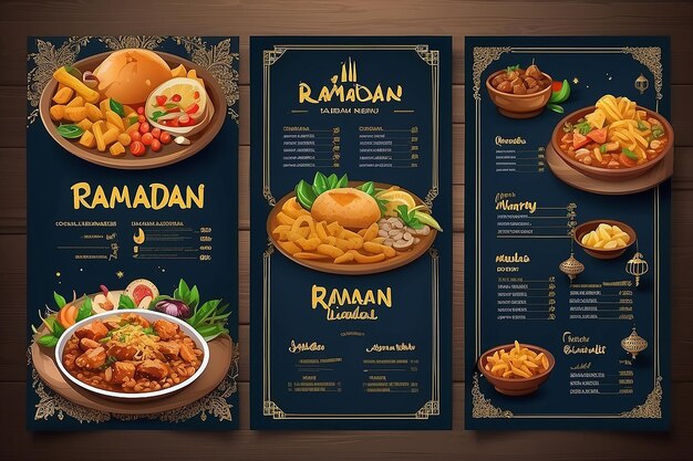 Menu alimentaire spécial du Ramadan Design de modèle de vecteur alimentaire pour les médias sociaux