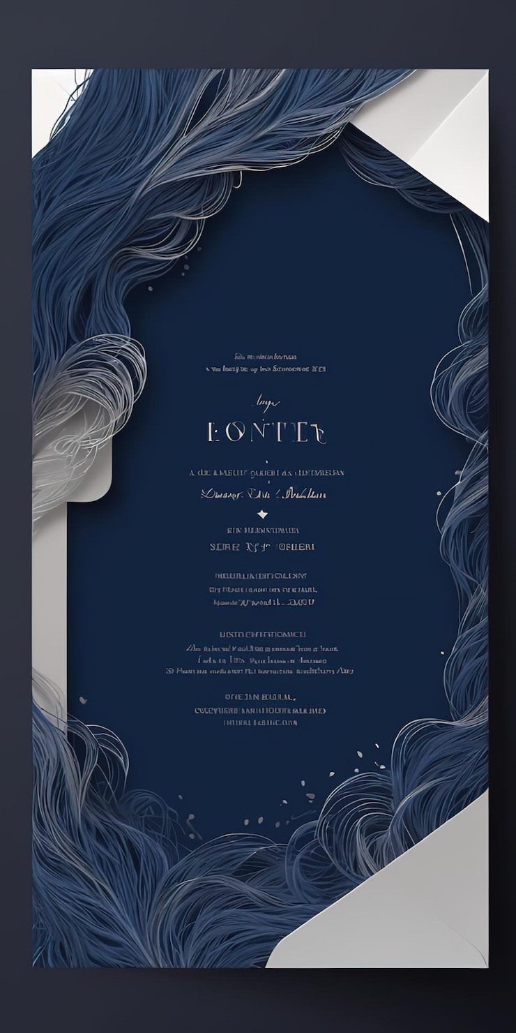 Photo un menu bleu pour le gala