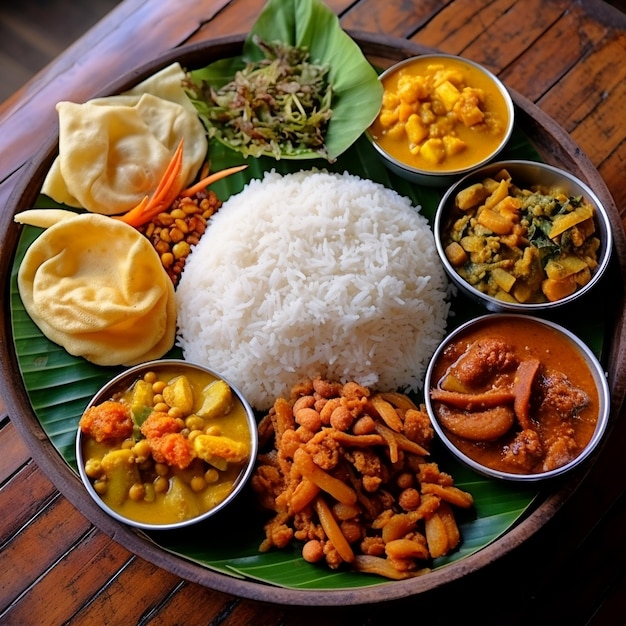 Menu de nourriture authentique du Sri Lanka
