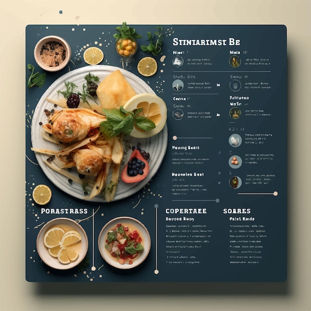 Photo menu de nourriture et de restaurant sur les réseaux sociaux