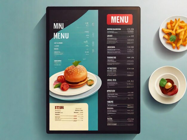 Photo un menu pour le menu pour le menu du restaurant