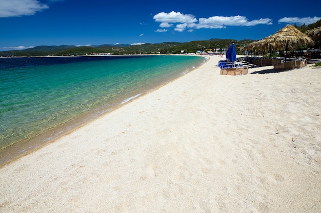 Photo mer bleue à la grèce