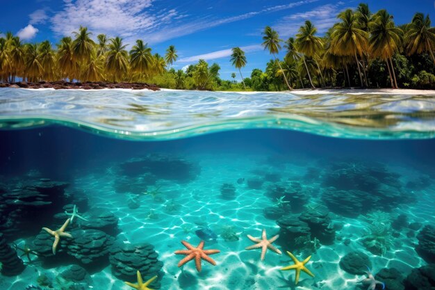 la mer bleue des Maldives