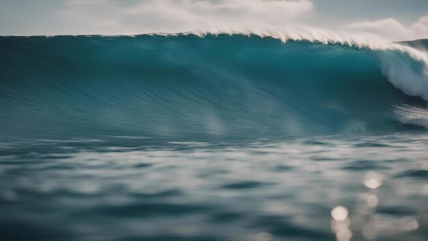 Mer bleue avec des vagues d'écume blanche au milieu de la mer IA générative