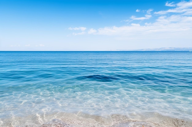 Mer calme, océan et ciel bleu en arrière-plan