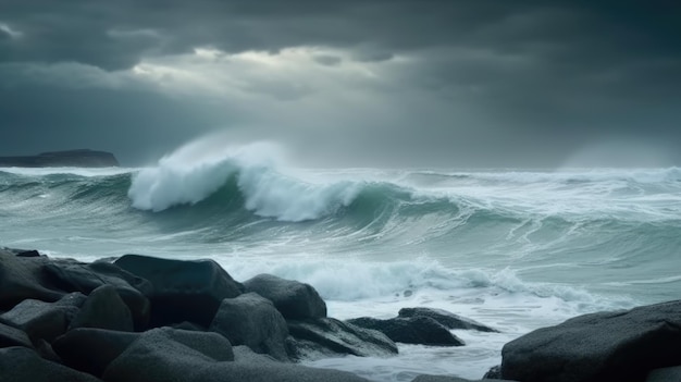 Mer pendant la tempête