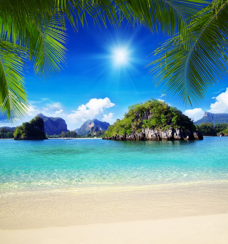 Photo mer tropicale sur une journée ensoleillée
