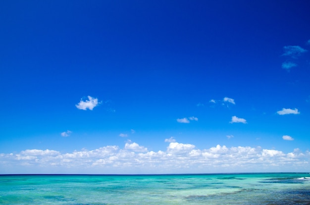 Mer tropicale sous le ciel bleu