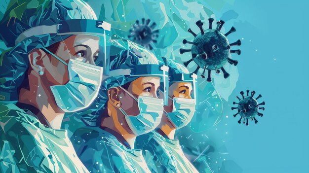 Merci aux médecins, aux infirmières et au personnel médical pour la lutte contre le coronavirus Illustration moderne