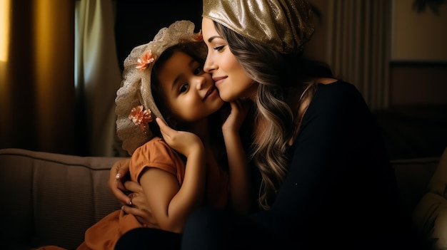 mère et bébé enfant belle famille heureuse mannequins