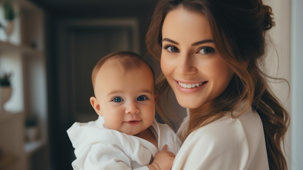 Mère avec enfant Illustration AI Générative