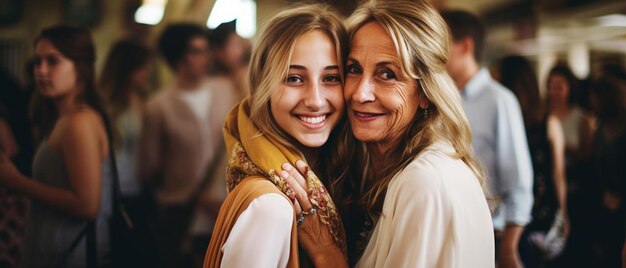 Photo une mère et une fille posent pour une photo