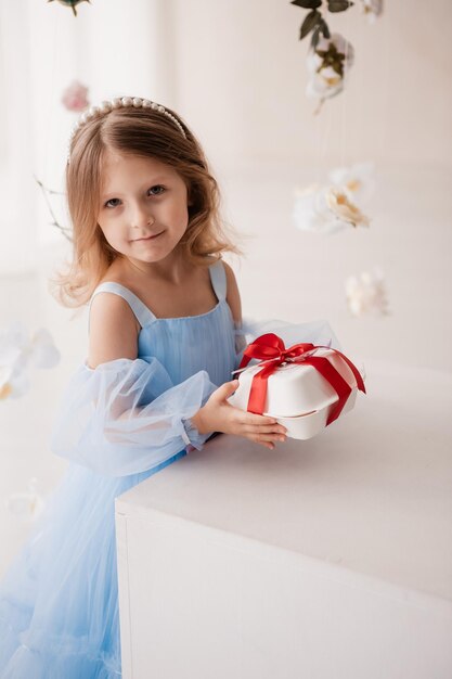 Photo mère et fille en robes bleues