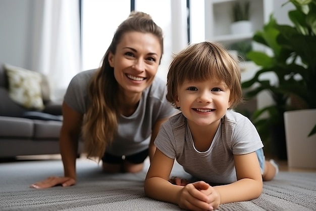 Une mère et un fils dans des moments sincères Generative Ai