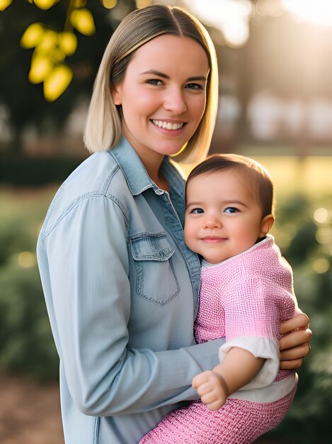 Photo mère heureuse avec son fils