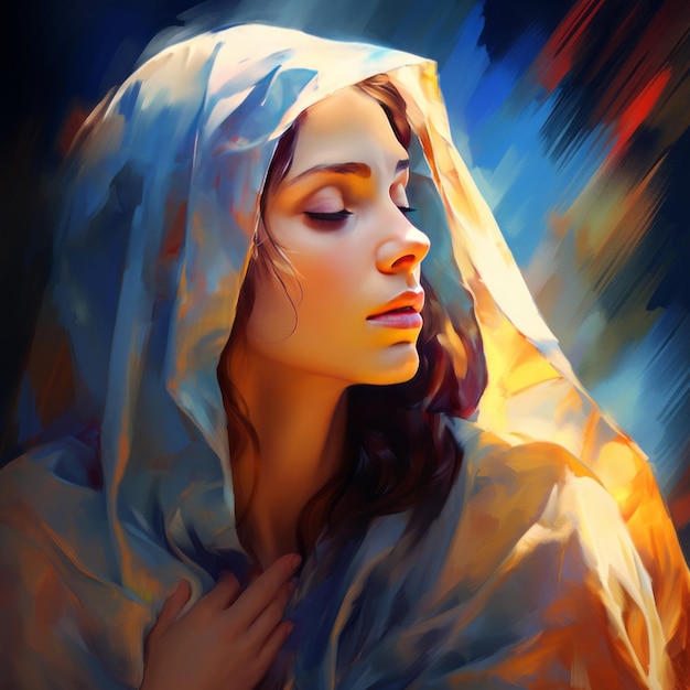 Mère Marie Une peinture numérique de la Mère du Christ