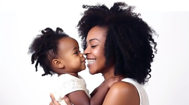 Photo mère et petite fille et fils studio image liaison ensemble famille heureuse