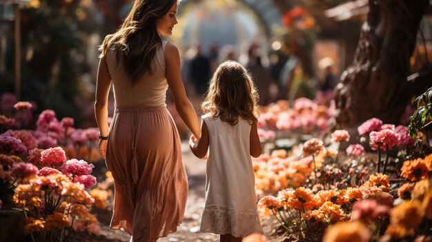 Une mère et ses enfants passent la journée à tapisser