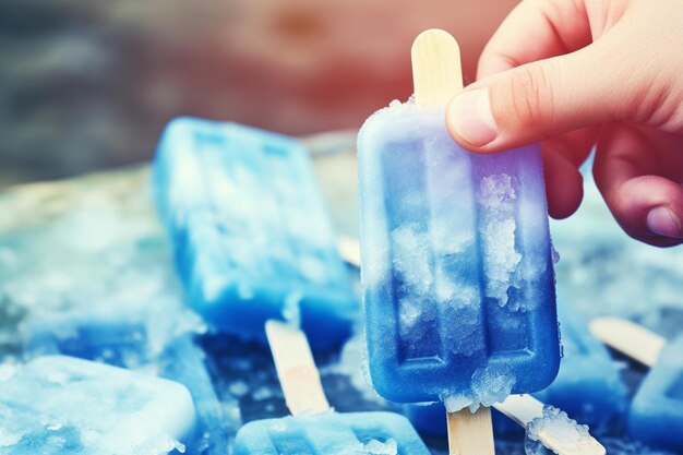 Photo une mère et son enfant font des popsicles faits maison.