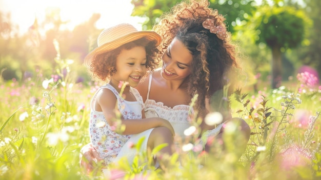 Une mère et son enfant jouent à s'habiller.