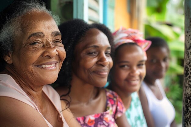 Photo mères et filles des caraïbes ensemble pour la célébration de la fête des mères