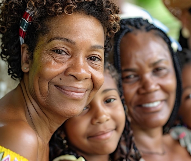 Photo mères et filles des caraïbes ensemble pour la célébration de la fête des mères