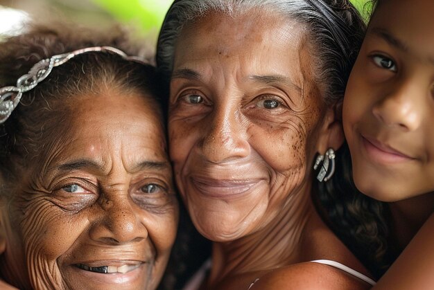Photo mères et filles des caraïbes ensemble pour la célébration de la fête des mères