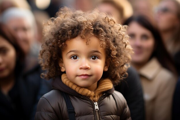 La merveille de l'enfance Un tout-petit curieux et multiracial