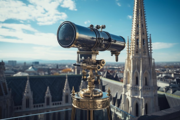Photo la merveille télescopique au sommet de la cathédrale stephansdom à vienne