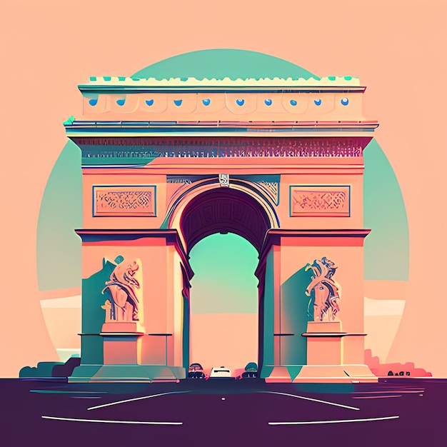 Photo des merveilles capricieuses une illustration simple et vivante de l'arc de triomphe