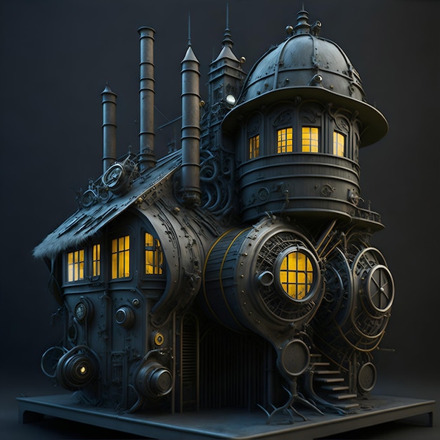 Merveilleuse architecture mécanique steampunk redéfinissant le design industriel