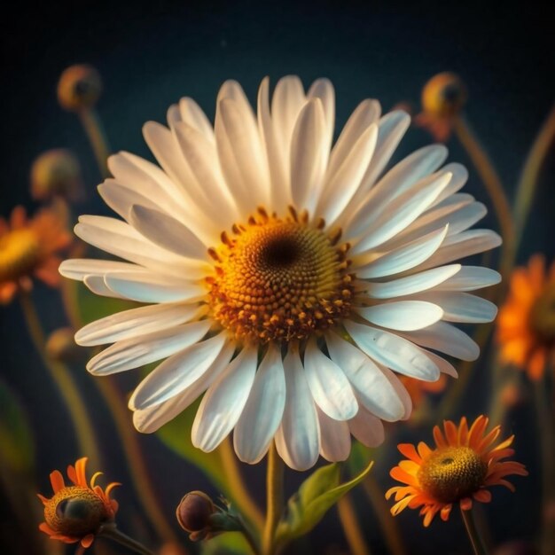 Une merveilleuse fleur de marguerite blanche