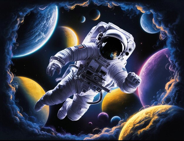 Photo une merveilleuse image d'un astronaute flottant gracieusement dans les profondeurs de l'espace.